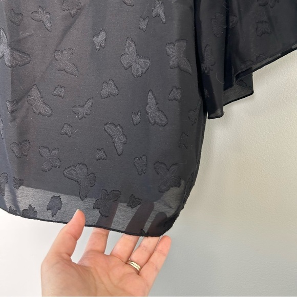 Madewell Black Butterfly Jacquard Ruffle Blouse - Picture 4 of 8